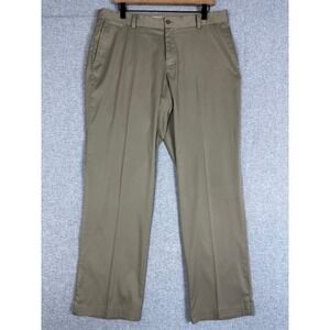 Nike Golf Pants Mens 35x30 Khaki Tan Straight Leg Flat Front Swoosh